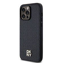 Заредете изображение във визуализатора на галерията – DKNY калъф за IPHONE 14 Pro Max съвместим с MagSafe DKHMP14XPSHRPSK (DKNY HC MagSafe Pu Повторен модел с логотип) черен
