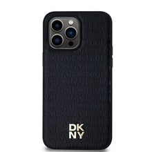 Заредете изображение във визуализатора на галерията – DKNY калъф за IPHONE 14 Pro Max съвместим с MagSafe DKHMP14XPSHRPSK (DKNY HC MagSafe Pu Повторен модел с логотип) черен
