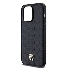 Заредете изображение във визуализатора на галерията – DKNY калъф за IPHONE 14 Pro Max съвместим с MagSafe DKHMP14XPSHRPSK (DKNY HC MagSafe Pu Повторен модел с логотип) черен
