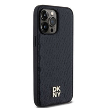 Заредете изображение във визуализатора на галерията – DKNY калъф за IPHONE 14 Pro Max съвместим с MagSafe DKHMP14XPSHRPSK (DKNY HC MagSafe Pu Повторен модел с логотип) черен
