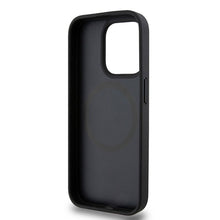 Заредете изображение във визуализатора на галерията – DKNY калъф за IPHONE 15 Pro съвместим с MagSafe DKHMP15LPSHRPSK (DKNY HC MagSafe Pu Повторен модел с логотип) черен
