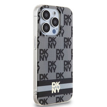 Заредете изображение във визуализатора на галерията – DKNY калъф за IPHONE 15 Pro Max съвместим с MagSafe DKHMP15XHCPTSK (DKNY HC MagSafe PC TPU Кариран модел с печатни ивици) черен
