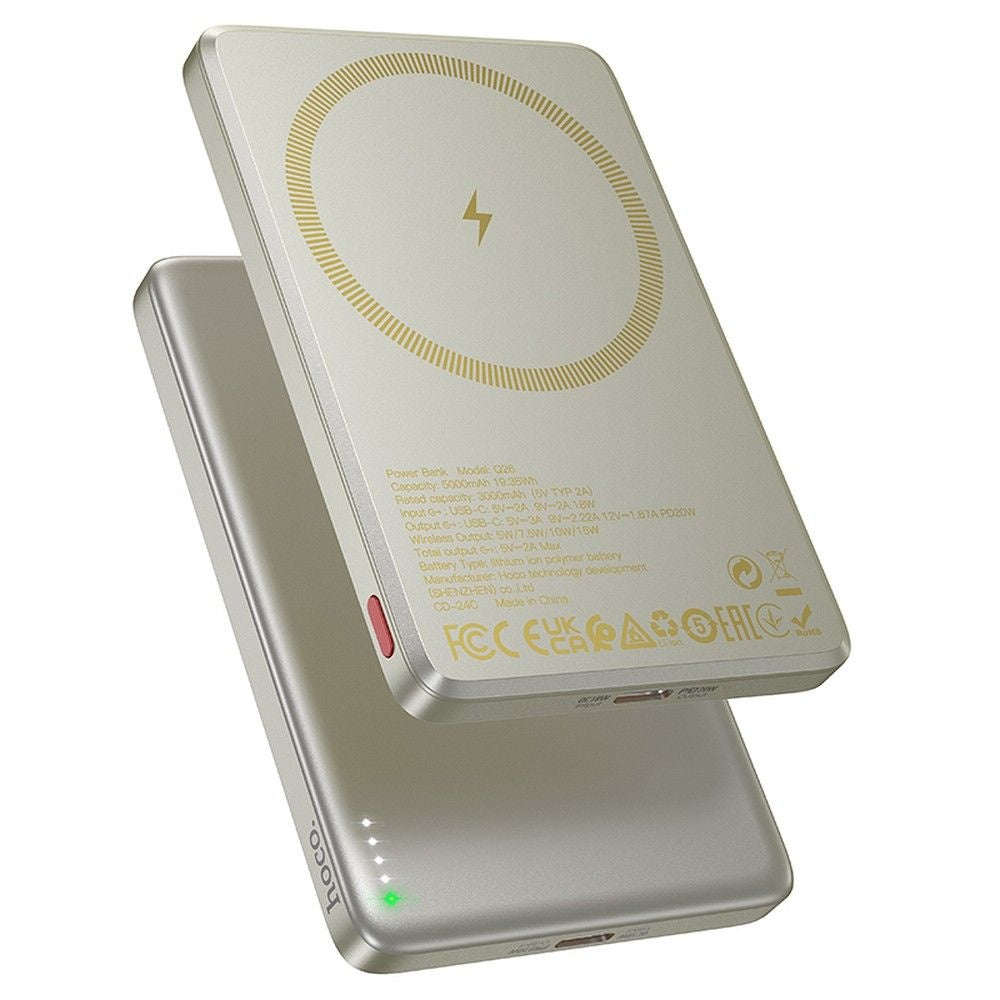 HOCO powerbank 5000 mAh compatible with MagSafe PD QC 2A 20W Q26 titanium gold