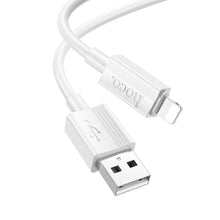 Заредете изображение във визуализатора на галерията – Кабел Hoco USB A to Lightning 2,4A X107 1 m бял
