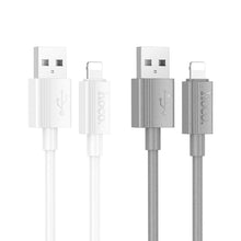 Заредете изображение във визуализатора на галерията – Кабел Hoco USB A to Lightning 2,4A X107 1 m бял
