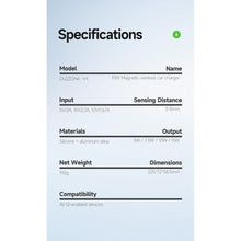Заредете изображение във визуализатора на галерията – DUZZONA V4 - Стойка за кола с магнитно безжично зарядно 15W (Съвместимо с MagSafe и Qi2 стандарт за зареждане)
