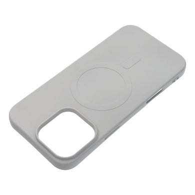 Гръб SILICONE MAG COVER с отвор за логото съвместим с MagSafe за IPHONE 16 Pro Max сив титанов