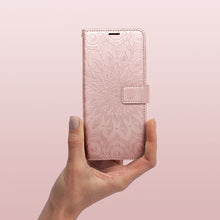 Заредете изображение във визуализатора на галерията – Калъф тип книга MEZZO за IPHONE 16 Pro Max mandala розов златист
