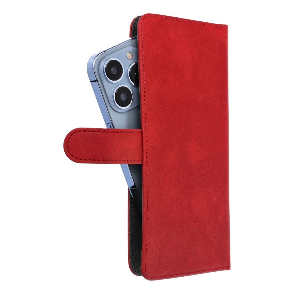 Универсален калъф тип книга COMMON size L for IPHONE 6 PLUS / 7 PLUS / 8 PLUS / XS MAX / 11 PRO MAX / SAMSUNG S20 FE / S21 FE / S10 PLUS / A10 / A32 / A54 / XIAOMI 12 LITE / HUAWEI P30 PRO червен