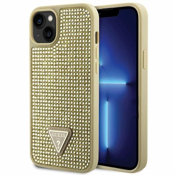 Оригинален гръб GUESS за IPHONE 13 / 14 / 15 GUHCP14SHDGTPD (Rhinestone Triangle) златист