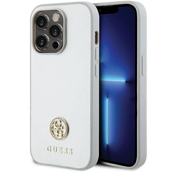 Оригинален гръб GUESS за IPHONE 15 Pro GUHCP15LPS4DGPS (Strass Metal Logo) сребрист