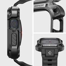 Заредете изображение във визуализатора на галерията – Оригинален гръб SPIGEN TOUGH ARMOR ”PRO” for APPLE Watch 7 / 8 / 9 (45 mm) metal черен
