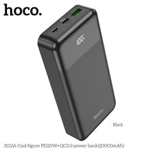Заредете изображение във визуализатора на галерията – HOCO powerbank 20000 mAh PD QC3.0 3A 20W J102A black
