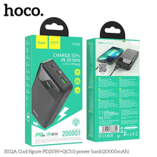 Заредете изображение във визуализатора на галерията – HOCO powerbank 20000 mAh PD QC3.0 3A 20W J102A black
