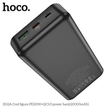 Заредете изображение във визуализатора на галерията – HOCO powerbank 20000 mAh PD QC3.0 3A 20W J102A black
