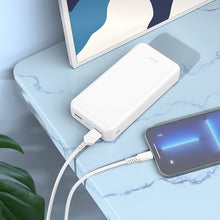Заредете изображение във визуализатора на галерията – HOCO powerbank 20000 mAh 2,1A J100A white
