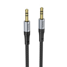 Заредете изображение във визуализатора на галерията – Кабел Hoco AUX Jack 3,5 mm (male) to Jack 3,5 mm (male) UPA26 1 m черен
