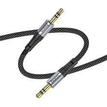 Заредете изображение във визуализатора на галерията – Кабел Hoco AUX Jack 3,5 mm (male) to Jack 3,5 mm (male) UPA26 1 m черен
