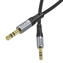 Заредете изображение във визуализатора на галерията – Кабел Hoco AUX Jack 3,5 mm (male) to Jack 3,5 mm (male) UPA26 1 m черен
