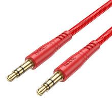 Заредете изображение във визуализатора на галерията – HOCO kabel AUX Jack 3,5 mm (male) to Jack 3,5 mm (male) UPA24 1 m red

