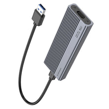 Заредете изображение във визуализатора на галерията – HOCO enclosure for M.2 SATA SSD drives M key B+M key up to 4TB USB A USB3.2 / 6GBps HB47 metal gray
