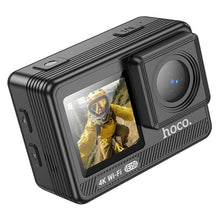 Заредете изображение във визуализатора на галерията – HOCO sports camera with digital displays 1,3&quot; + 2&quot; anti-shake IPS 4K DV102 black
