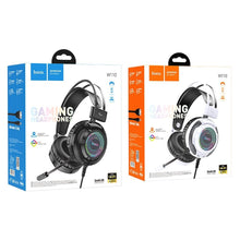 Заредете изображение във визуализатора на галерията – HOCO wire headphones USB A + Jack 3,5 mm with microphone gaming W110 2 m black
