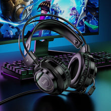 Заредете изображение във визуализатора на галерията – HOCO wire headphones USB A + Jack 3,5 mm with microphone gaming W110 2 m black
