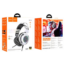 Заредете изображение във визуализатора на галерията – HOCO wire headphones USB A + Jack 3,5 mm with microphone gaming W110 2 m white
