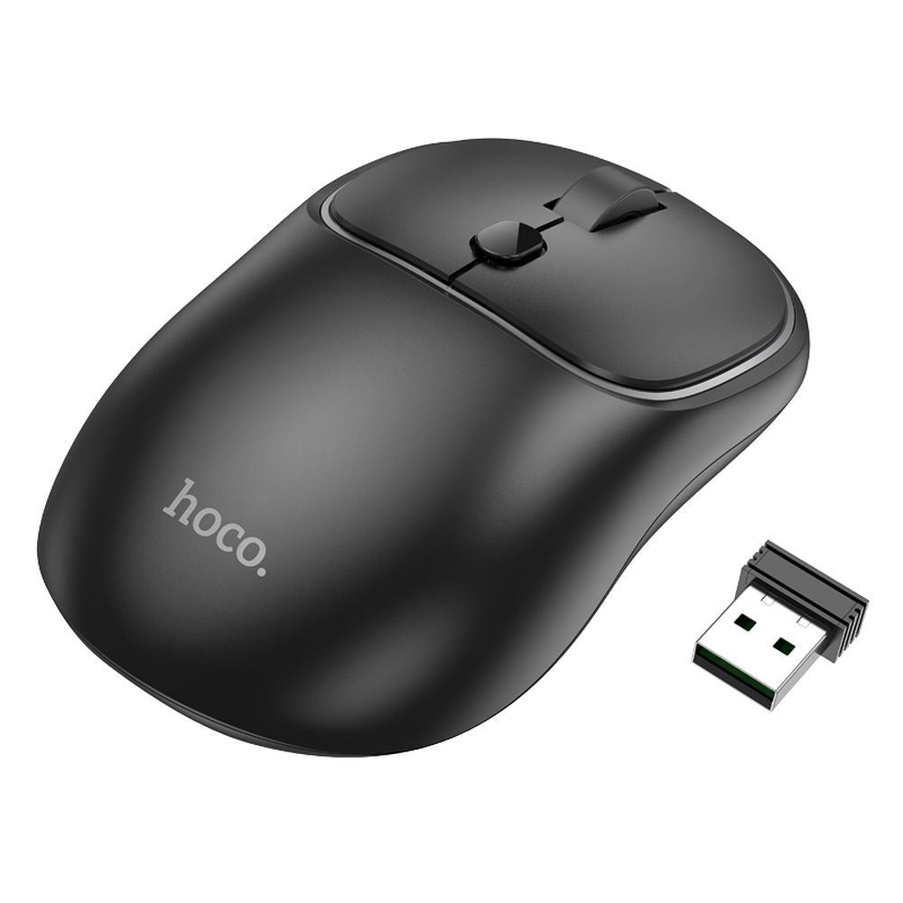 HOCO компютърна безжична мишка 2,4G 1600 dpi GM25 тъмен нощ черен