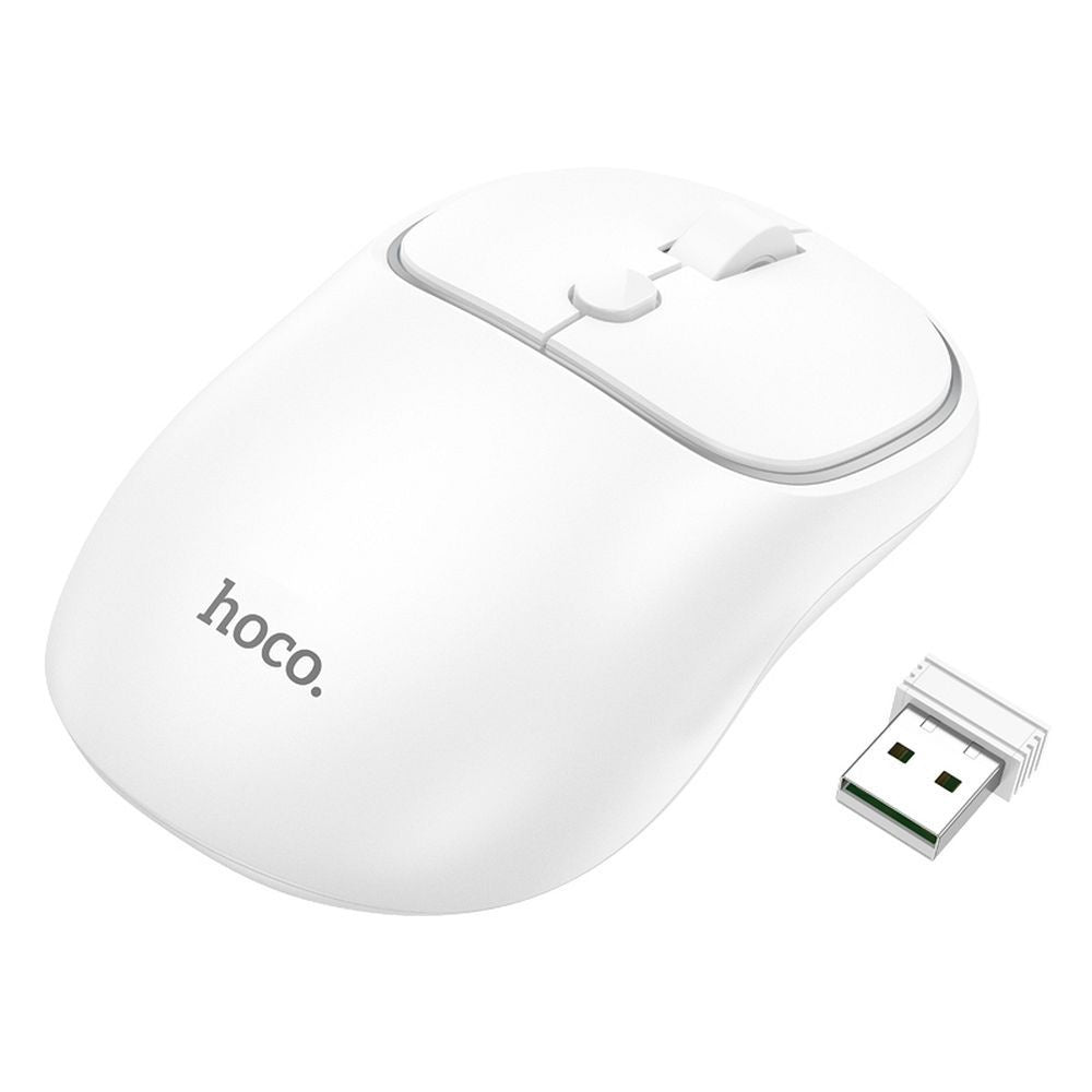 HOCO компютърна безжична мишка 2,4G 1600 dpi GM25 космически бял