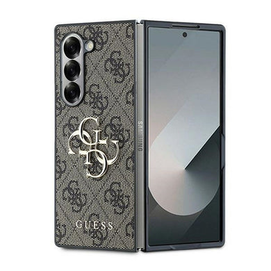 Оригинален гръб GUESS за SAMSUNG Z Fold 6 GUHCZFD64GMGBR (PU 4G Leather Metal Logo) кафяв