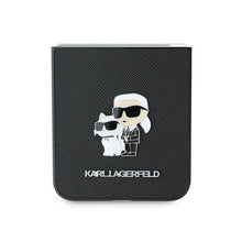 Заредете изображение във визуализатора на галерията – Оригинален гръб KARL LAGERFELD за SAMSUNG Z Flip 6 KLHCZF6SAPKCNPK (HC Saffiano KC Metal Pin) черен
