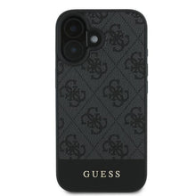 Заредете изображение във визуализатора на галерията – Оригинален гръб GUESS за IPHONE 16 Plus GUHCP16MG4GLGR (PC/TPU 4G PU Bottom Stripe) сив
