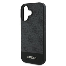 Заредете изображение във визуализатора на галерията – Оригинален гръб GUESS за IPHONE 16 Plus GUHCP16MG4GLGR (PC/TPU 4G PU Bottom Stripe) сив
