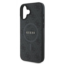 Заредете изображение във визуализатора на галерията – Оригинален гръб GUESS за IPHONE 16 Plus compatible with MagSafe GUHMP16MG4GFRK (PU 4G Ring Classic Logo) черен
