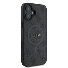 Заредете изображение във визуализатора на галерията – Оригинален гръб GUESS за IPHONE 16 Plus compatible with MagSafe GUHMP16MG4GFRK (PU 4G Ring Classic Logo) черен
