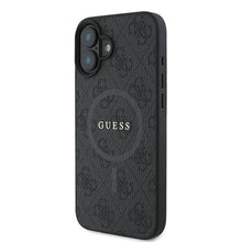Заредете изображение във визуализатора на галерията – Оригинален гръб GUESS за IPHONE 16 Plus compatible with MagSafe GUHMP16MG4GFRK (PU 4G Ring Classic Logo) черен
