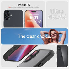 Заредете изображение във визуализатора на галерията – SPIGEN ULTRA HYBRID калъф за IPHONE 16 matte черен
