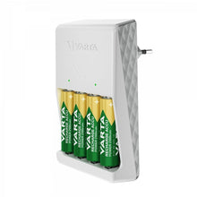 Заредете изображение във визуализатора на галерията – VARTA PLUG ЗАРЯДНО 57657 + 4 x акумулаторна батерия R6 (AA) 2100 mAh
