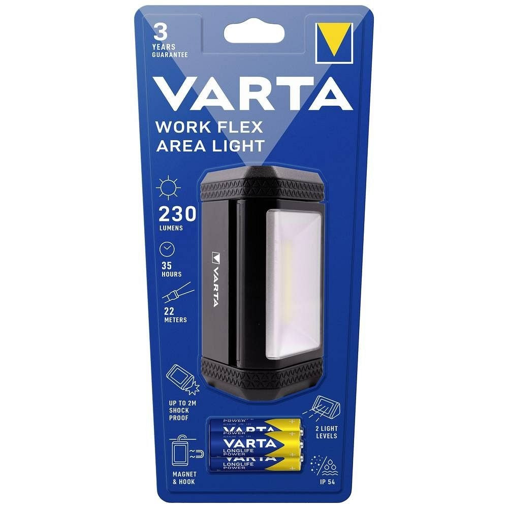 VARTA фенерче LED Work flex area 17648 + 3 x батерии R6 (AA)