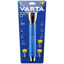 Заредете изображение във визуализатора на галерията – VARTA фенерче LED Outdoor спорт F30 310lm 18629 + 3 x батерии R14 (Тип C)
