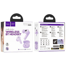 Заредете изображение във визуализатора на галерията – HOCO wireless earphones bluetooth TWS EQ23 purple
