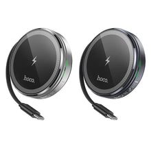 Заредете изображение във визуализатора на галерията – HOCO wireless charger with retractable cable Type C compatible with MagSafe and APPLE Watch 15W CQ18 silver
