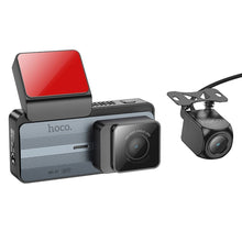 Заредете изображение във визуализатора на галерията – HOCO car camera with display 3,69&quot; + rear camera 2K GPS DV12 silvery gray
