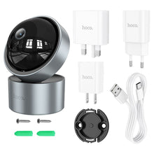 Заредете изображение във визуализатора на галерията – HOCO indoor camera adjustable in two planes with night mode Full HD D5 silver
