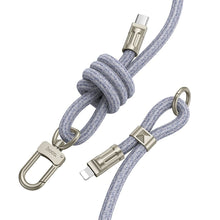 Заредете изображение във визуализатора на галерията – HOCO lanyard shape cable Type C to Lightning PD 20W GH7 1,8 m denim blue
