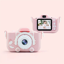 Заредете изображение във визуализатора на галерията – Digital camera for kids cat shape 40Mpx X5S pink
