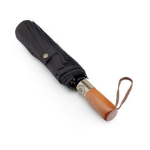 Заредете изображение във визуализатора на галерията – Automatic foldable umbrella with wood handle 10-ribs XXL 115 cm black
