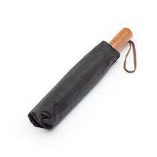 Заредете изображение във визуализатора на галерията – Automatic foldable umbrella with wood handle 10-ribs XXL 115 cm black
